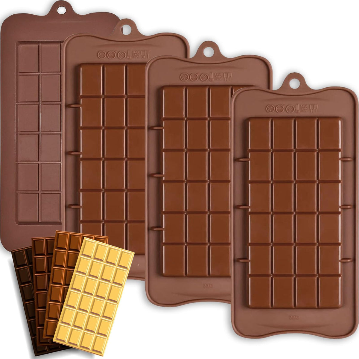 HKNMTT silicone chocolate bar molds with smooth-release for flawless bars