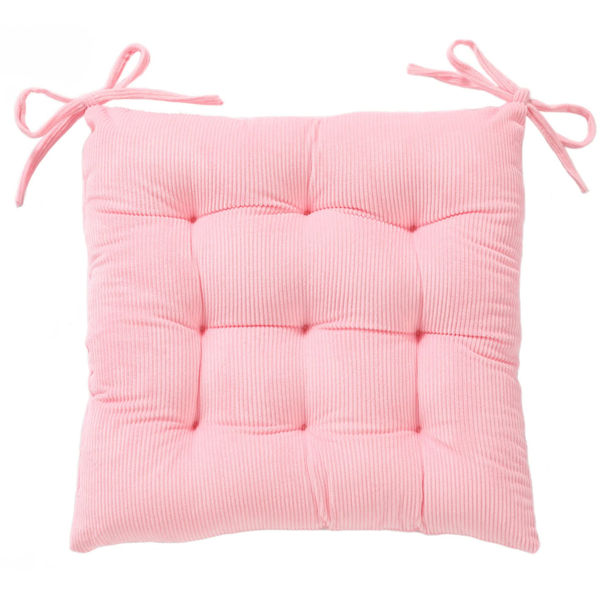 HLOVME corduroy chair cushion pink 15x15 adds plush comfort to any chair.