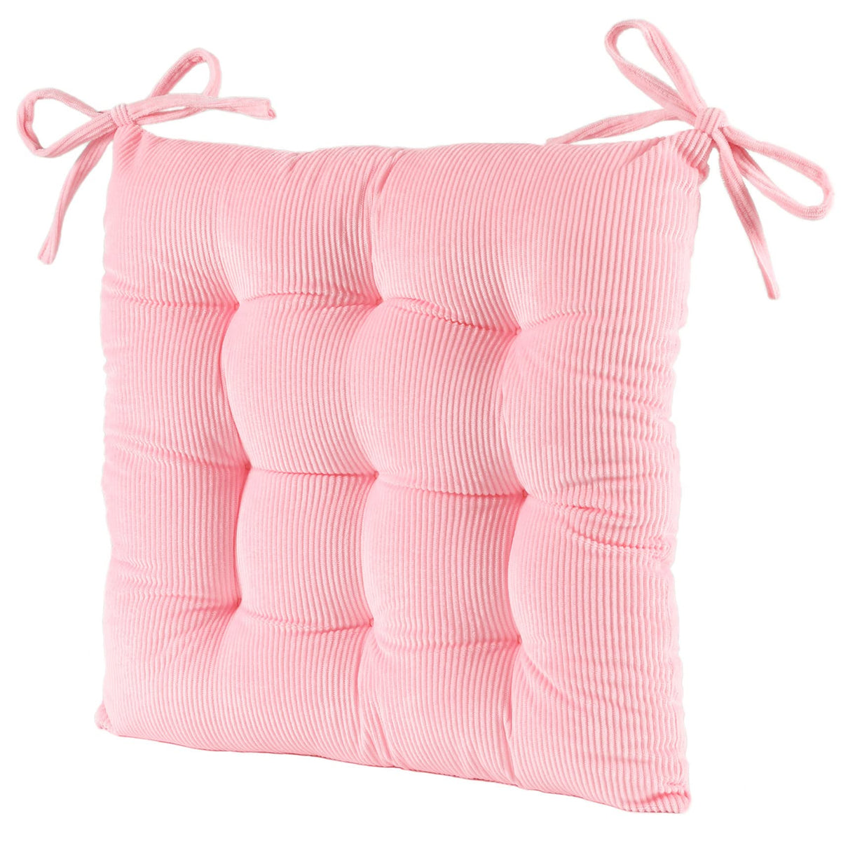HLOVME pink cushion close-up shows soft corduroy texture for cozy seating.