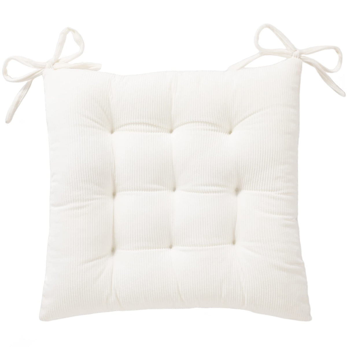 HLOVME corduroy chair cushion white close-up adds soft seating comfort.