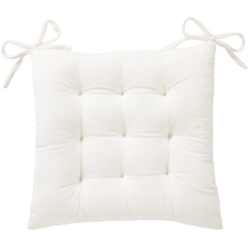 HLOVME corduroy chair cushion white close-up adds soft seating comfort.