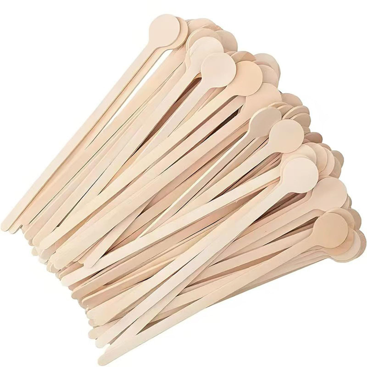 HLSN coffee stirrers 5.9-inch natural birch wood with round ends for easy stirring