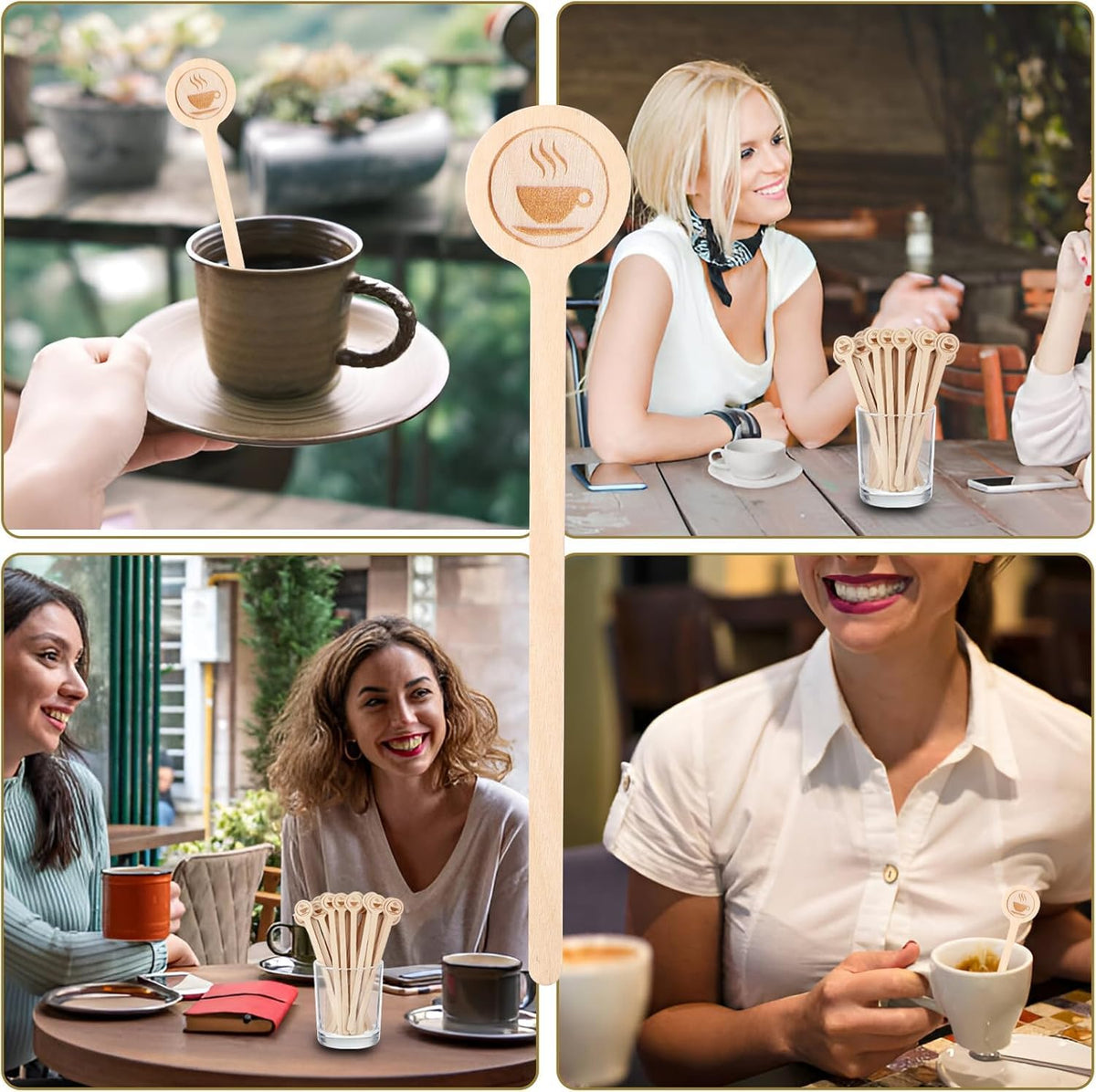 HLSN natural wood stirrers packaged for easy storage and mess-free use