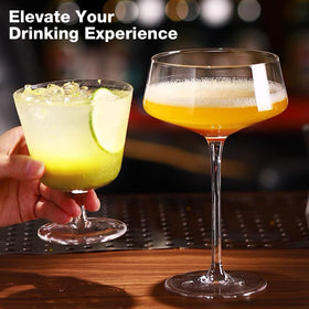 Hlukana bar-ready setup pairs with margaritas and martinis for entertaining.