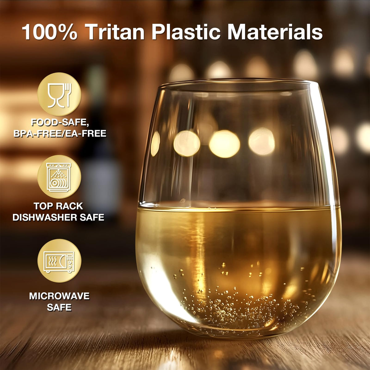 Hlukana wine glasses are top-rack dishwasher safe for easy cleanup.