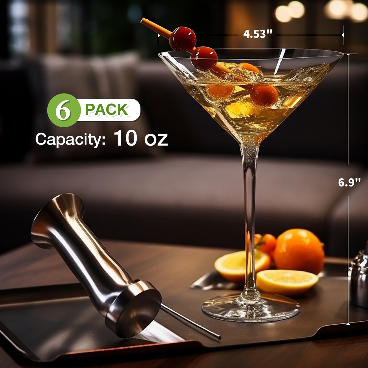 Hlukana elegant V-shape rim martini glasses enhance flavor sensation