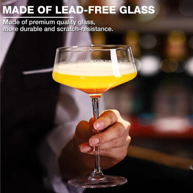 Hlukana handblown cocktail glasses deliver balanced rims for smooth sips.