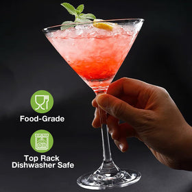 Hlukana top-rack dishwasher-safe martini glasses for easy cleanup
