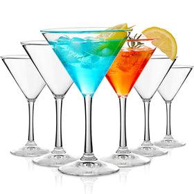 Hlukana unbreakable martini glasses 6-pack with stem for durable home bar use