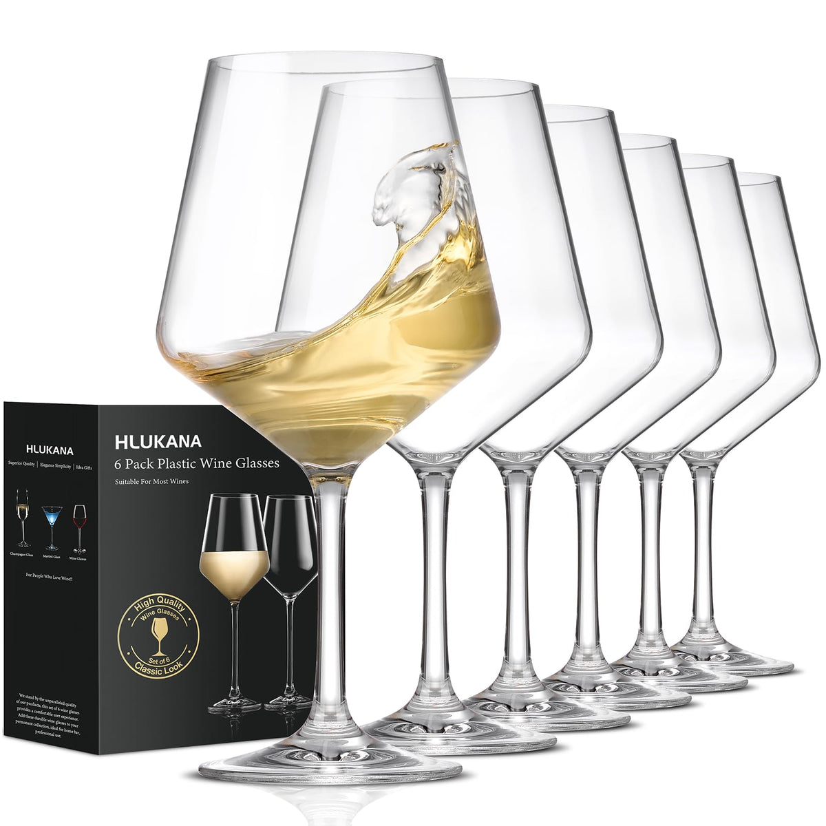 Hlukana unbreakable wine glasses 16 oz for outdoor entertaining