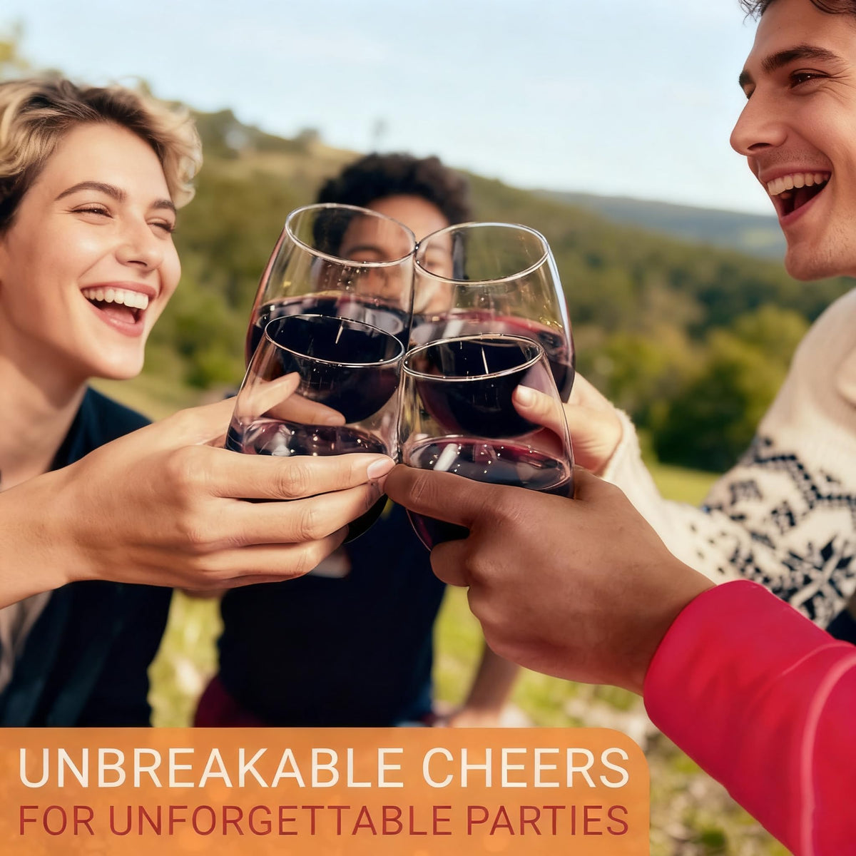 Hlukana unbreakable wine glasses endure drops, ideal for gatherings.
