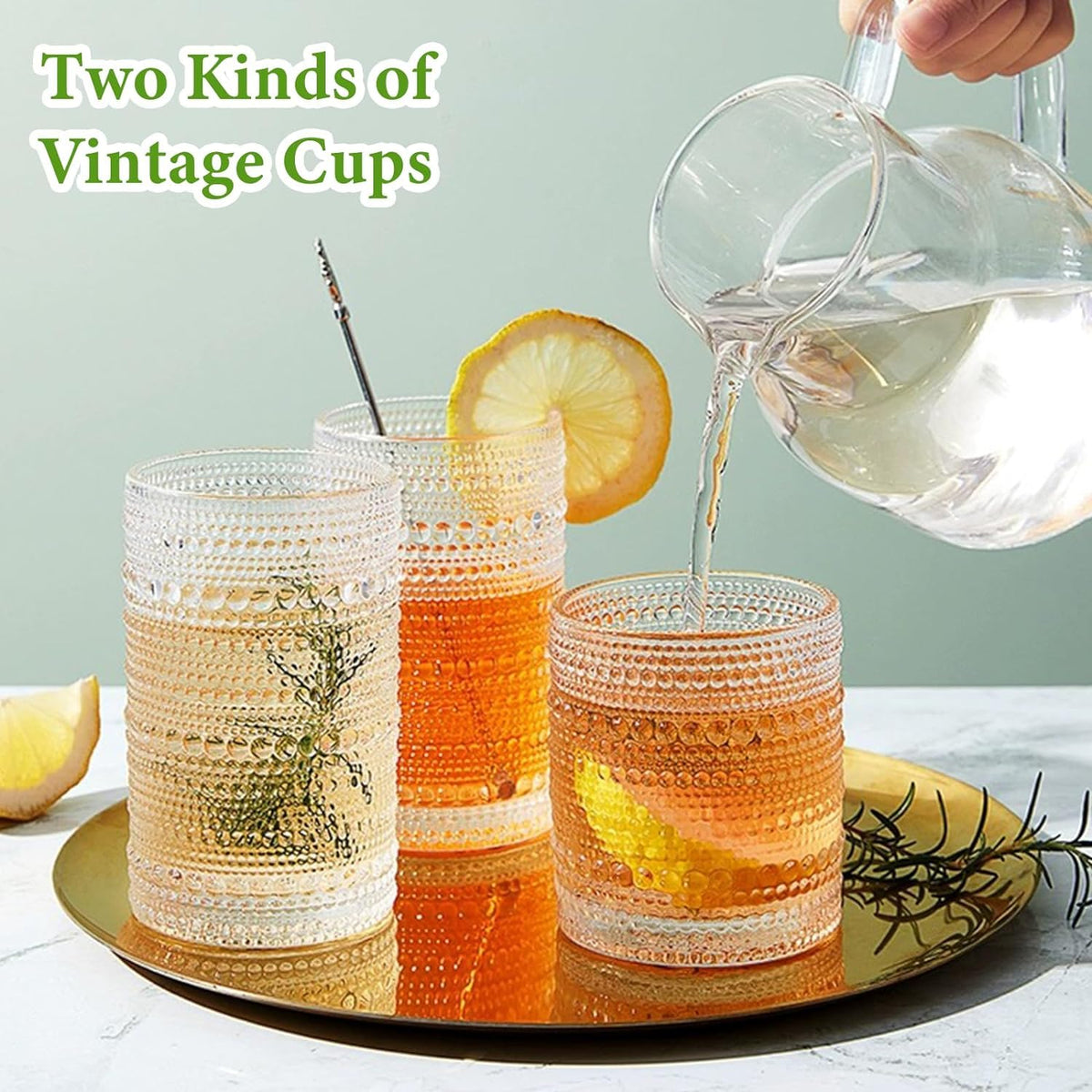 Hlukana vintage hobnail glassware delivers crystal clarity for any drink