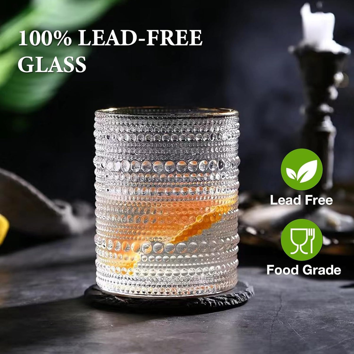 Hlukana vintage hobnail 10oz cocktail glass ready for mixed drinks