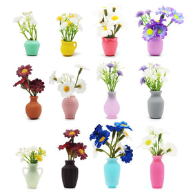 HMAXING cute mini silicone vase magnet on fridge for cheerful decor and easy repositioning.