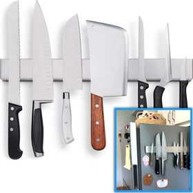 HMmagnets 17-inch double-sided fridge knife holder keeps knives within easy reach.