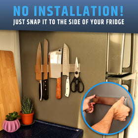 HMmagnets anti-scratch stainless steel design preserves fridge finish.