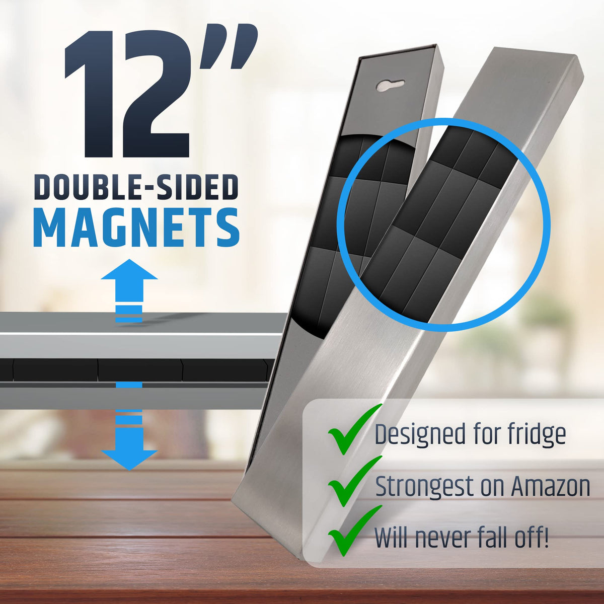 HMmagnets anti-slip patches protect the fridge surface during use.