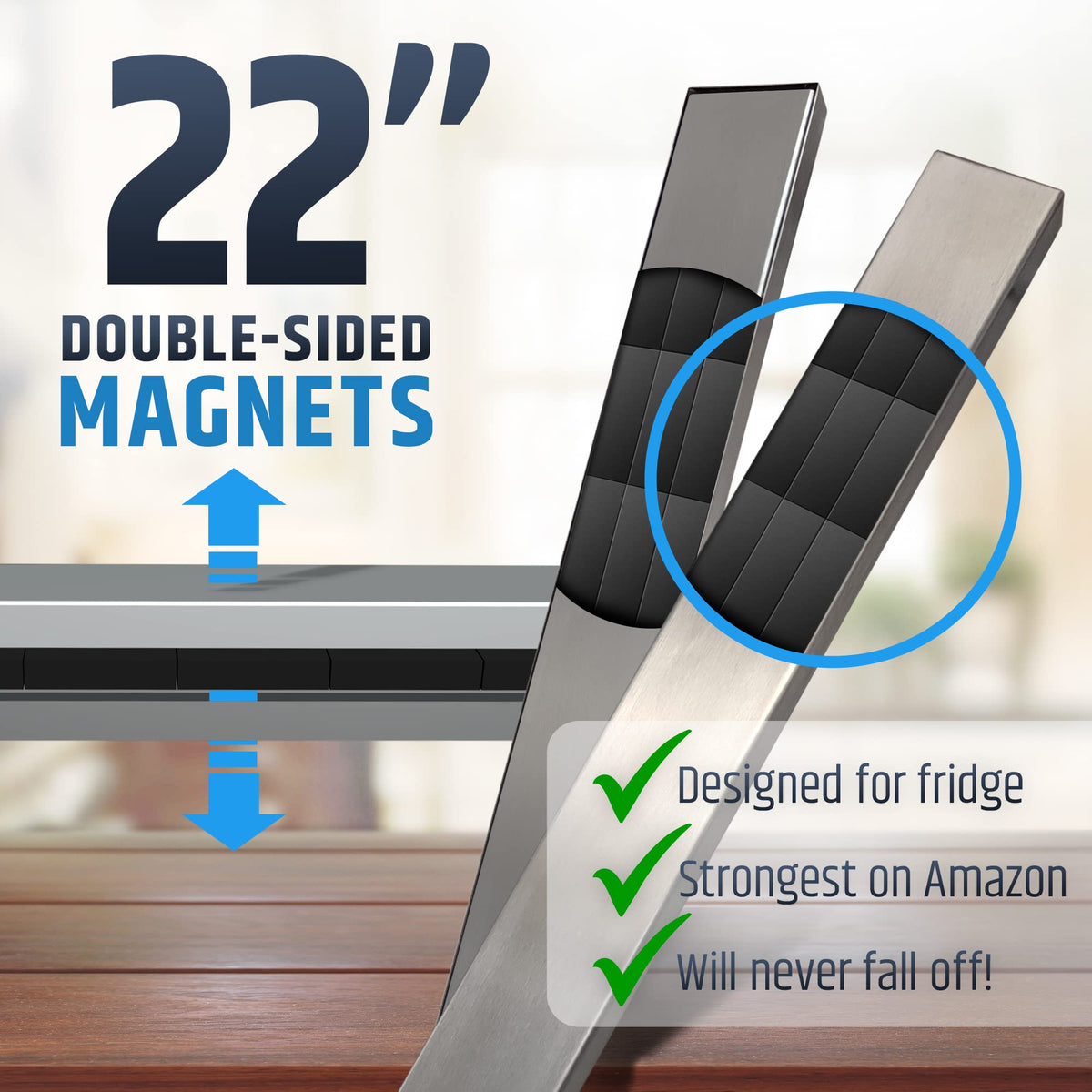 HMmagnets fridge mount anti-slip patch keeps knives stable during use.