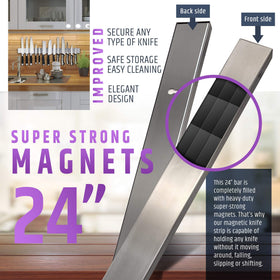 HMmagnets powerful magnets provide even hold across the entire bar.