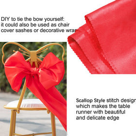 HMQIANG festive red runner on outdoor picnic or event table.