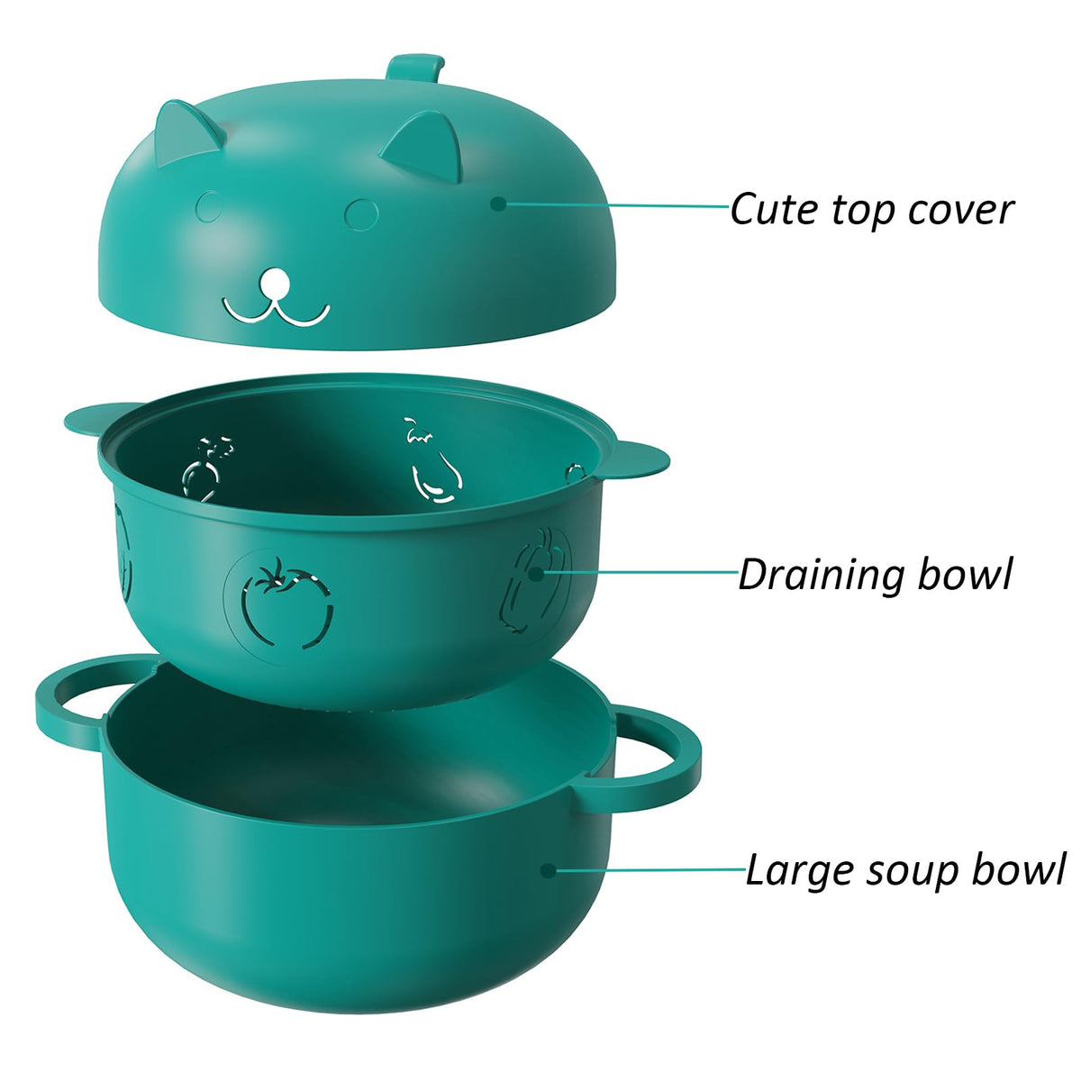 HMZXSY removable strainer for ramen bowl enables easy draining