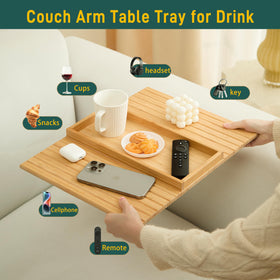 HNLISA armrest tray used as computer surface on couch