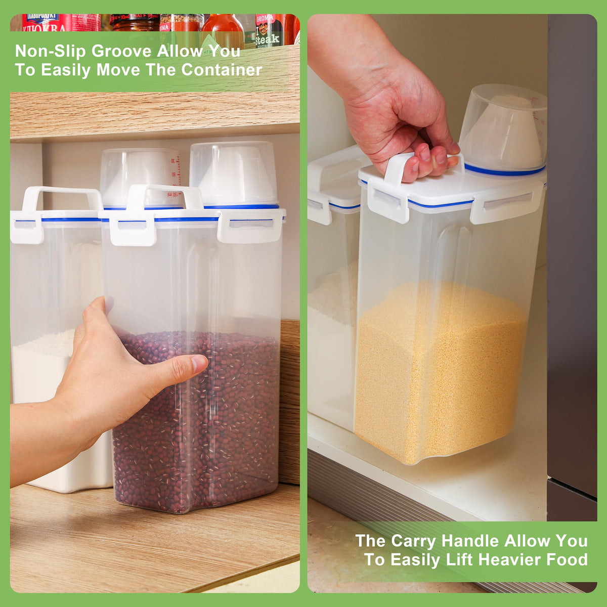 HNNJCK BPA-free material ensures safe storage in pantry and fridge.