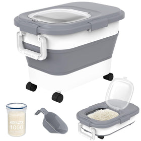 HOYTAMDAR rice container collapsible full size keeps pantry organized and ready for large batches