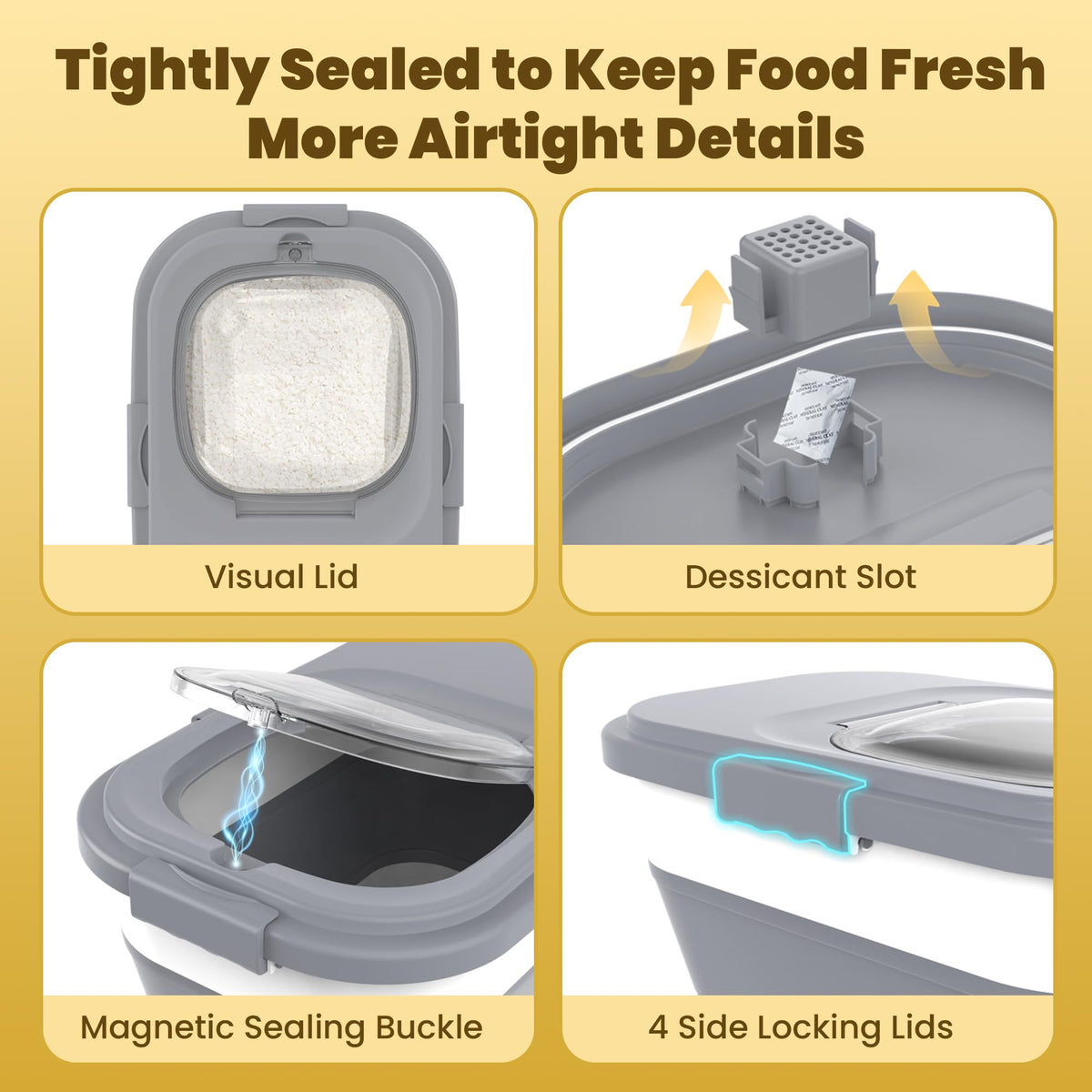 HOYTAMDAR small bin and scoop included for easy portioning and organization