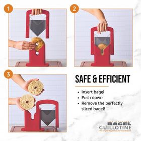 Hoan Bagel Biter cradle slot securely holds bagels for confident cuts.