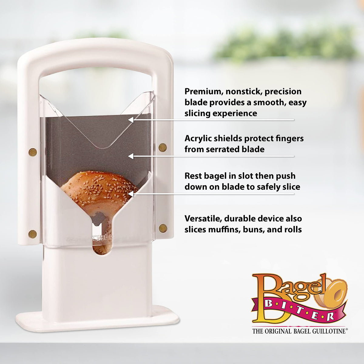 Hoan Bagel Biter high-carbon blade stays sharp for daily slicing.