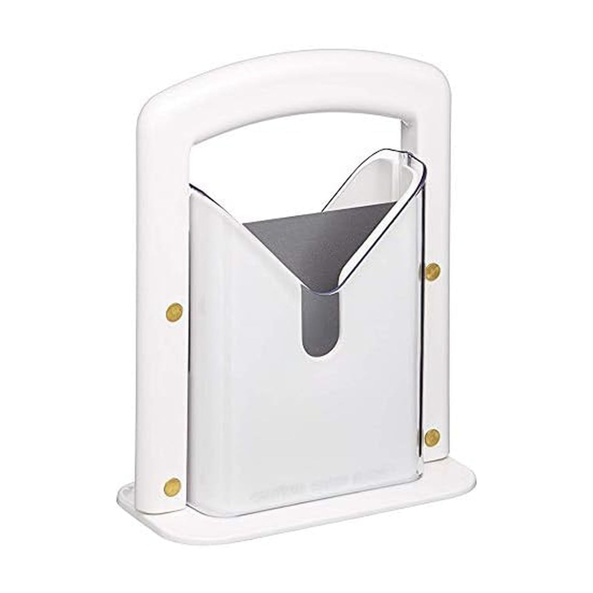 Hoan Bagel Biter serrated blade slices bagels evenly with a guided cradle.