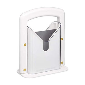 Hoan Bagel Biter serrated blade slices bagels evenly with a guided cradle.