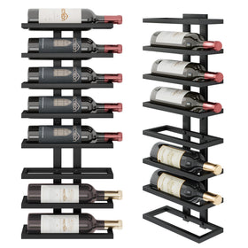 Hoctieon 8-tier wall mount wine rack bottle display keeps bottles organized and easy to reach.