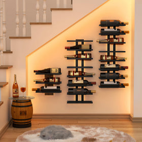 Hoctieon modern black finish wall rack adds contemporary style to any room.