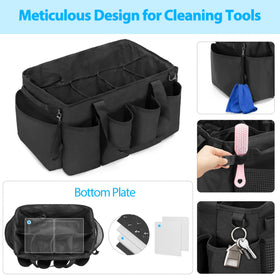 HODRANT extra-large cleaning caddy left pocket holds tools for quick access.