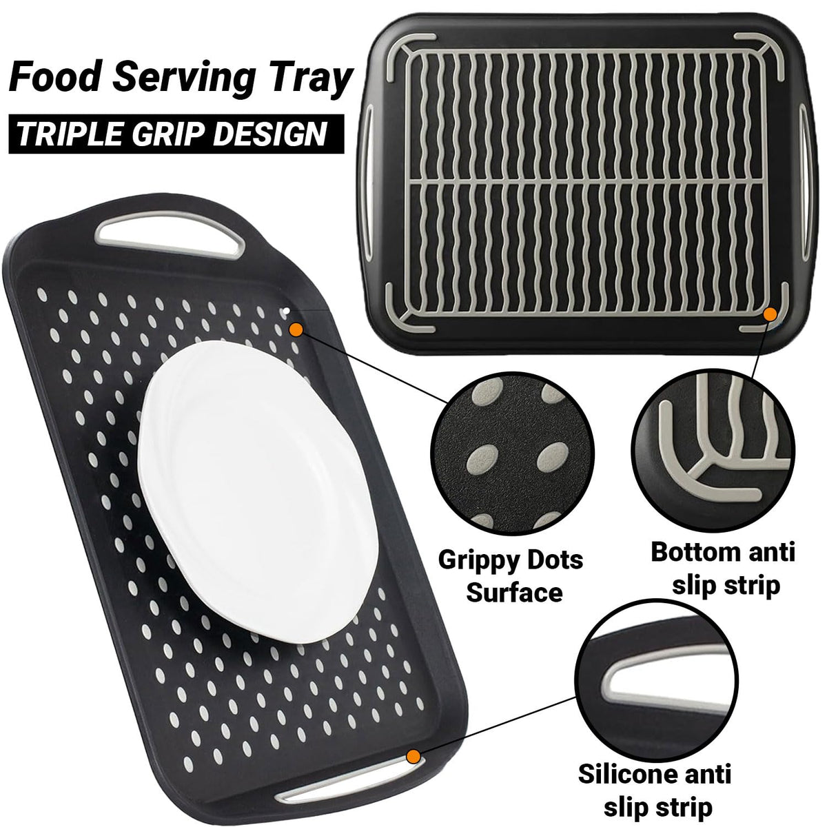 Hodvya tray top with anti-slip dots keeps drinks steady.