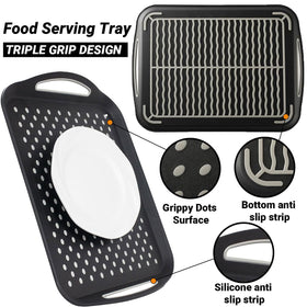 Hodvya tray top with anti-slip dots keeps drinks steady.