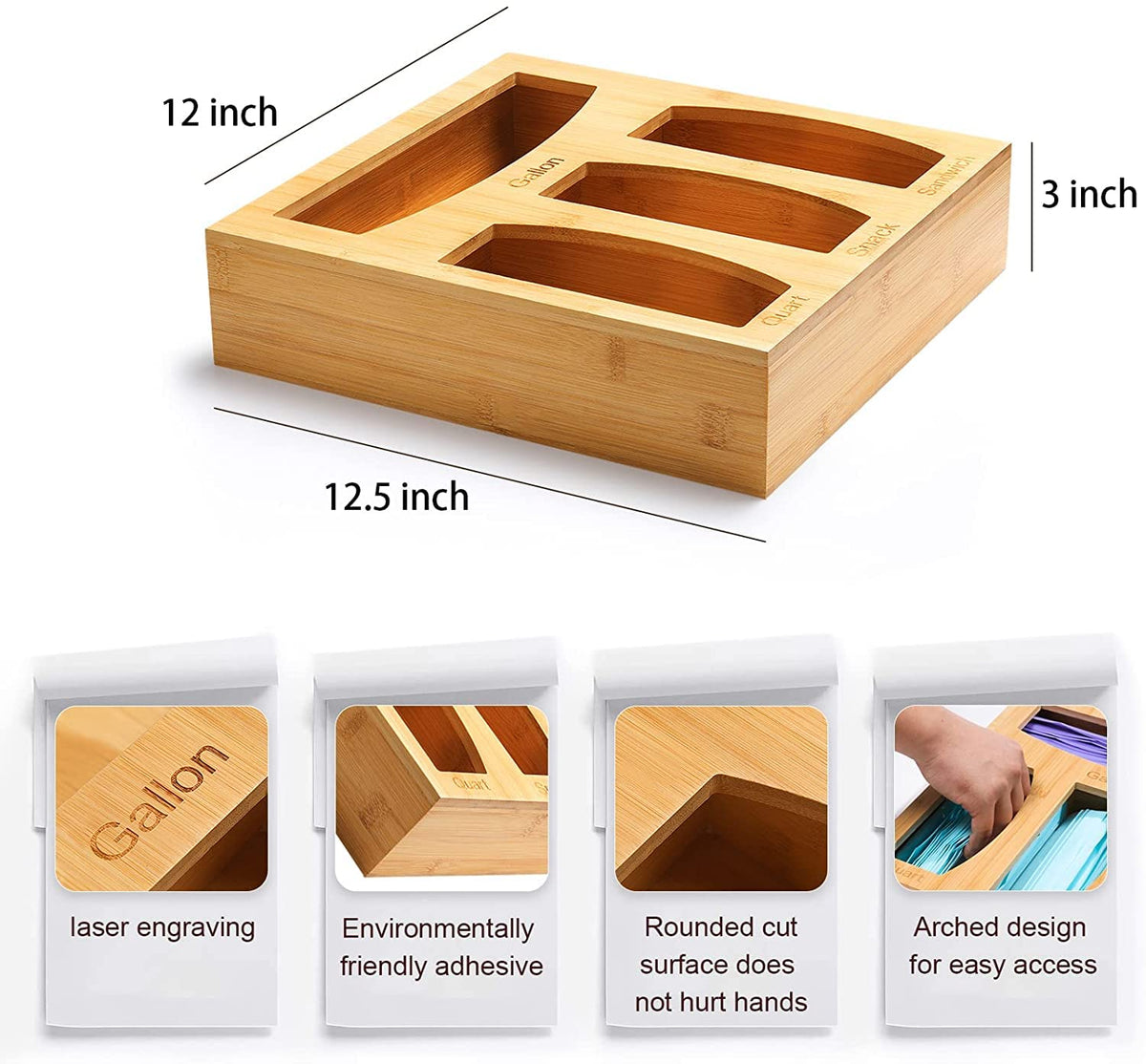 Hoeapzl easy-clean bamboo supports quick daily maintenance.