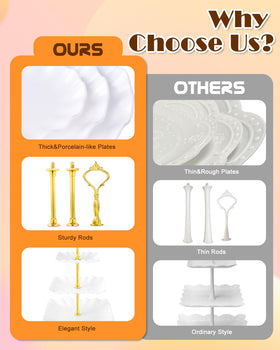 Hoedia serving tray pack provides versatile dessert options for cakes, cookies, and fruits.