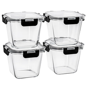 Hoenjuno 32oz glass soup container with lid for secure meal prep and fresh storage.