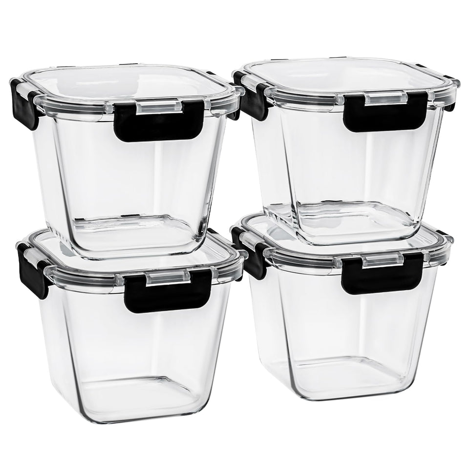 Hoenjuno 32oz glass soup container with lid for secure meal prep and fresh storage.