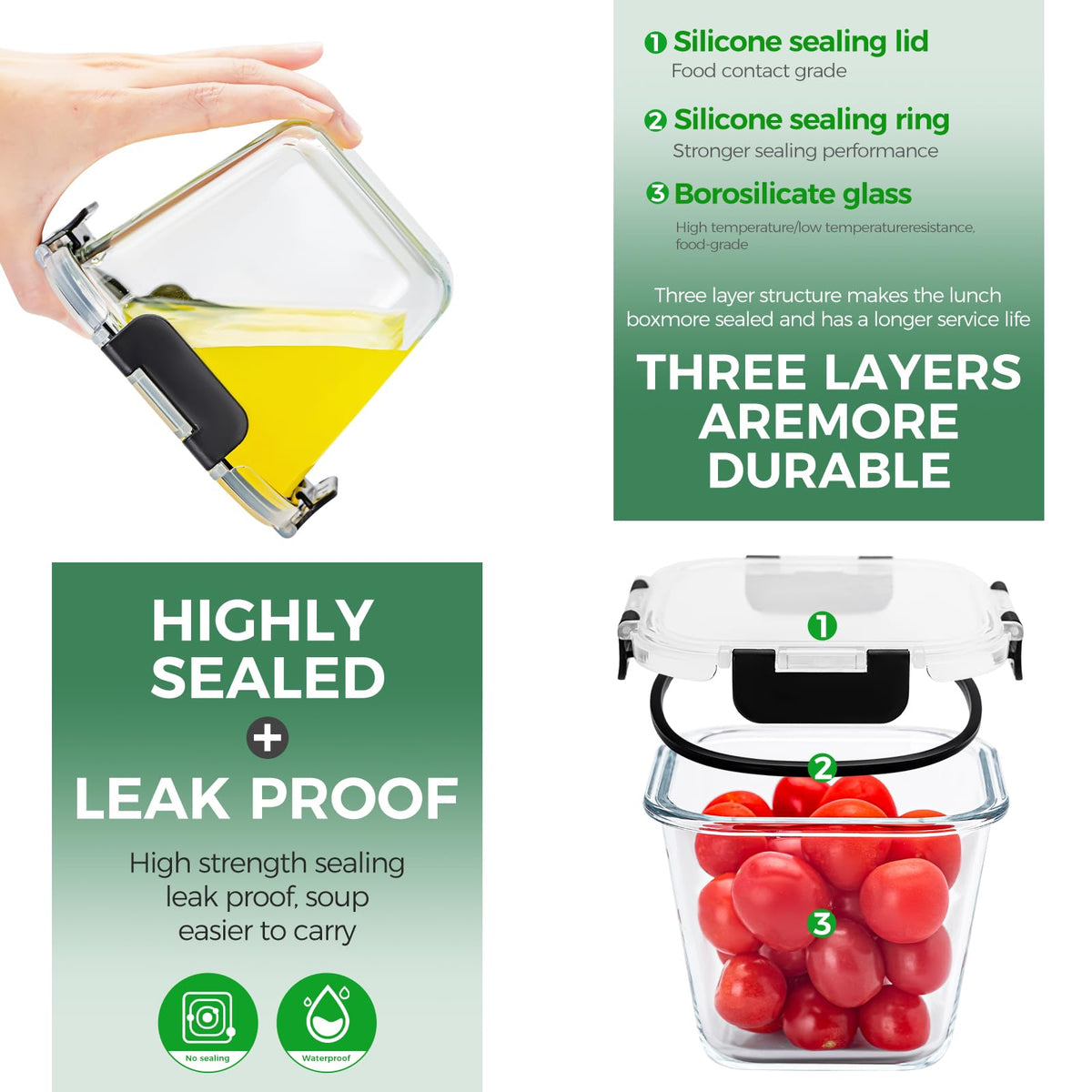 Hoenjuno glass containers withstand freezer to microwave transitions without cracking.