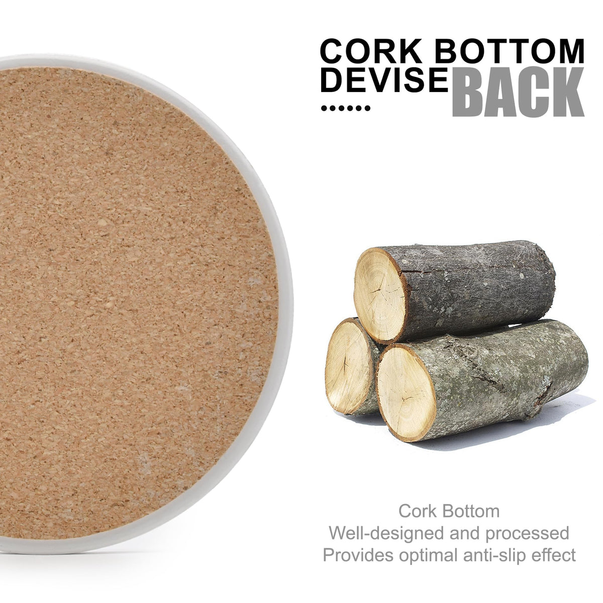 Hoewina absorbent ceramic coasters absorb condensation quickly.