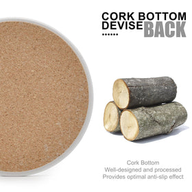 Hoewina absorbent ceramic coasters absorb condensation quickly.