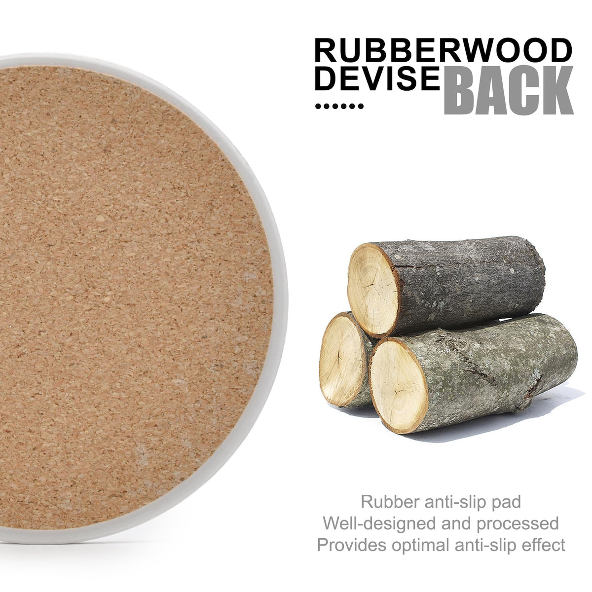 Hoewina absorbent ceramic coasters wick moisture quickly.