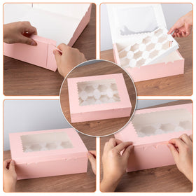 Hoewina easy-assembly disposable box simplifies packing for events and bake sales.