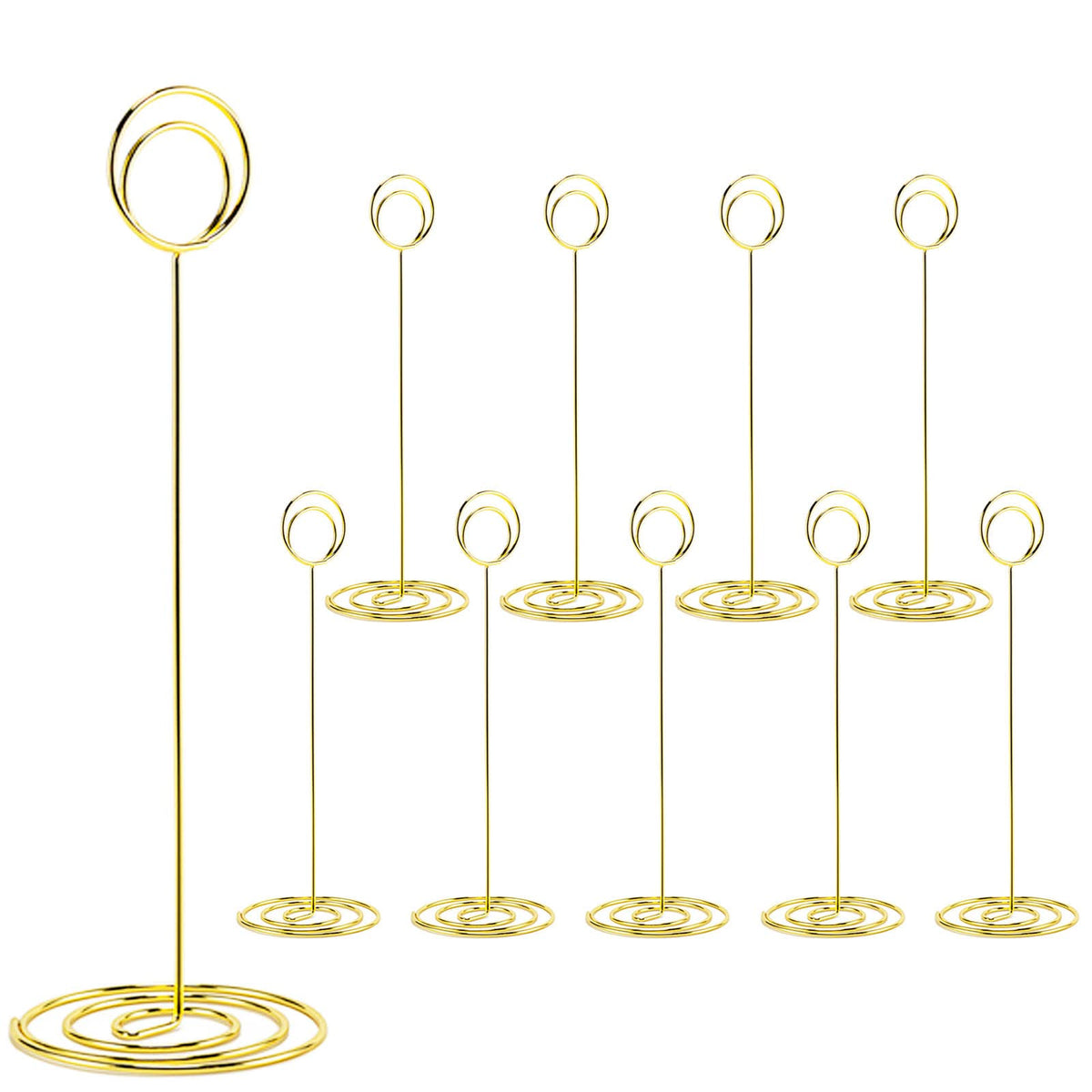 Hoewina gold place card holder with stable base for wedding tables.
