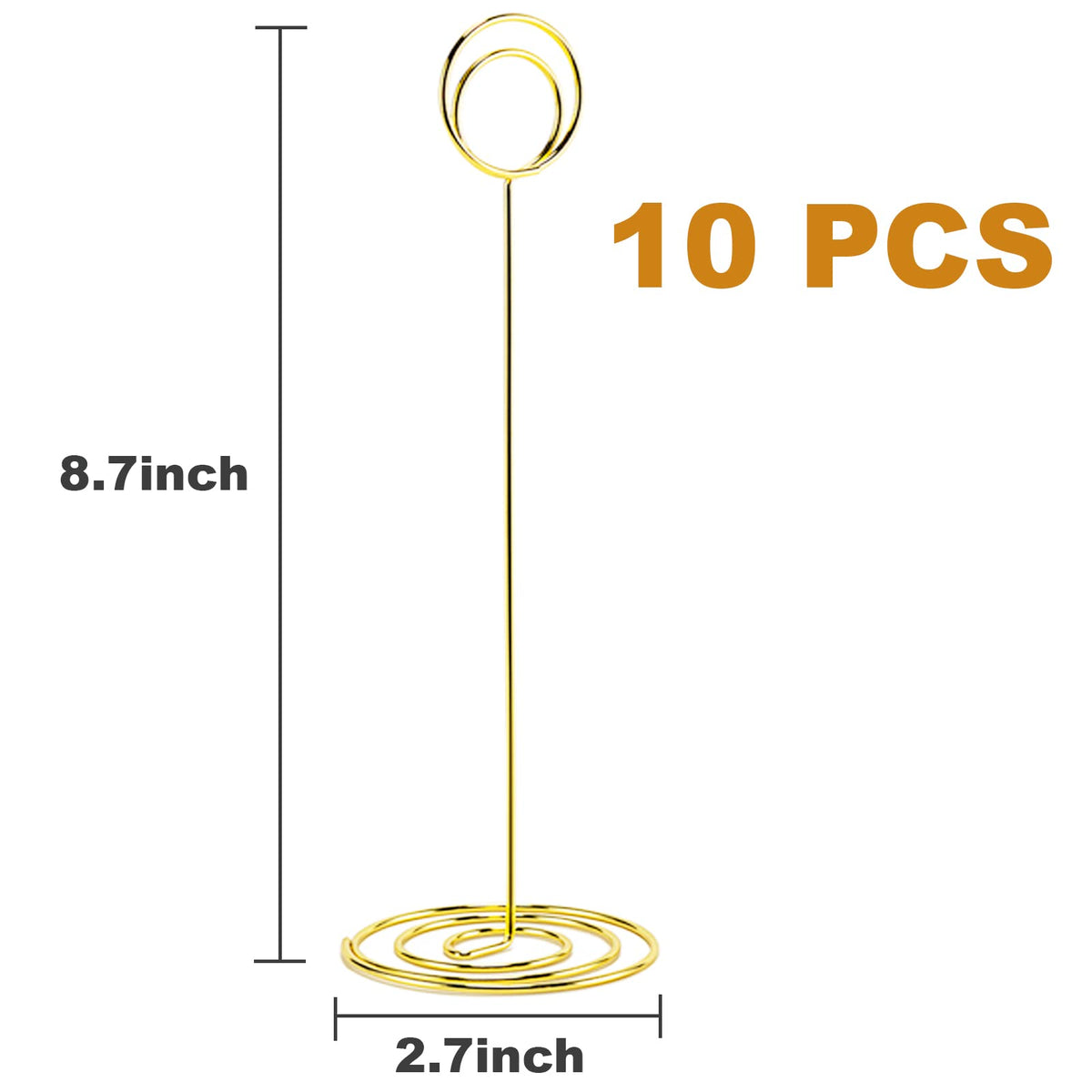 Hoewina gold place card holder features elegant curve for stylish table decor.