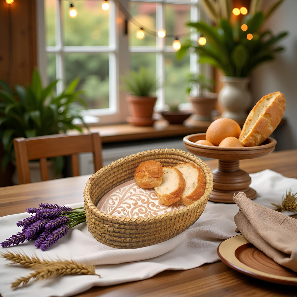 HofArtisan large bread basket 12.5 by 8.5 inches for generous servings
